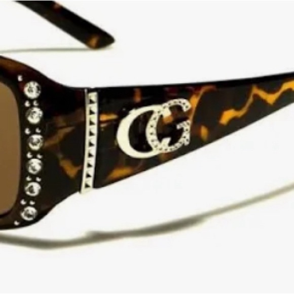 Womens Rectangle Shape glasses with rhinestone accents. - Picture 2 of 2